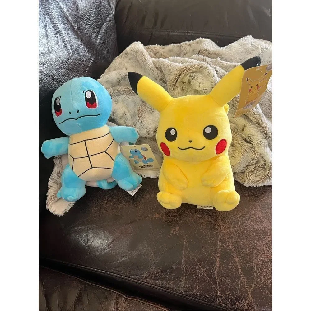 Pokeman Plush Set Pikachu & Squrtle 8”